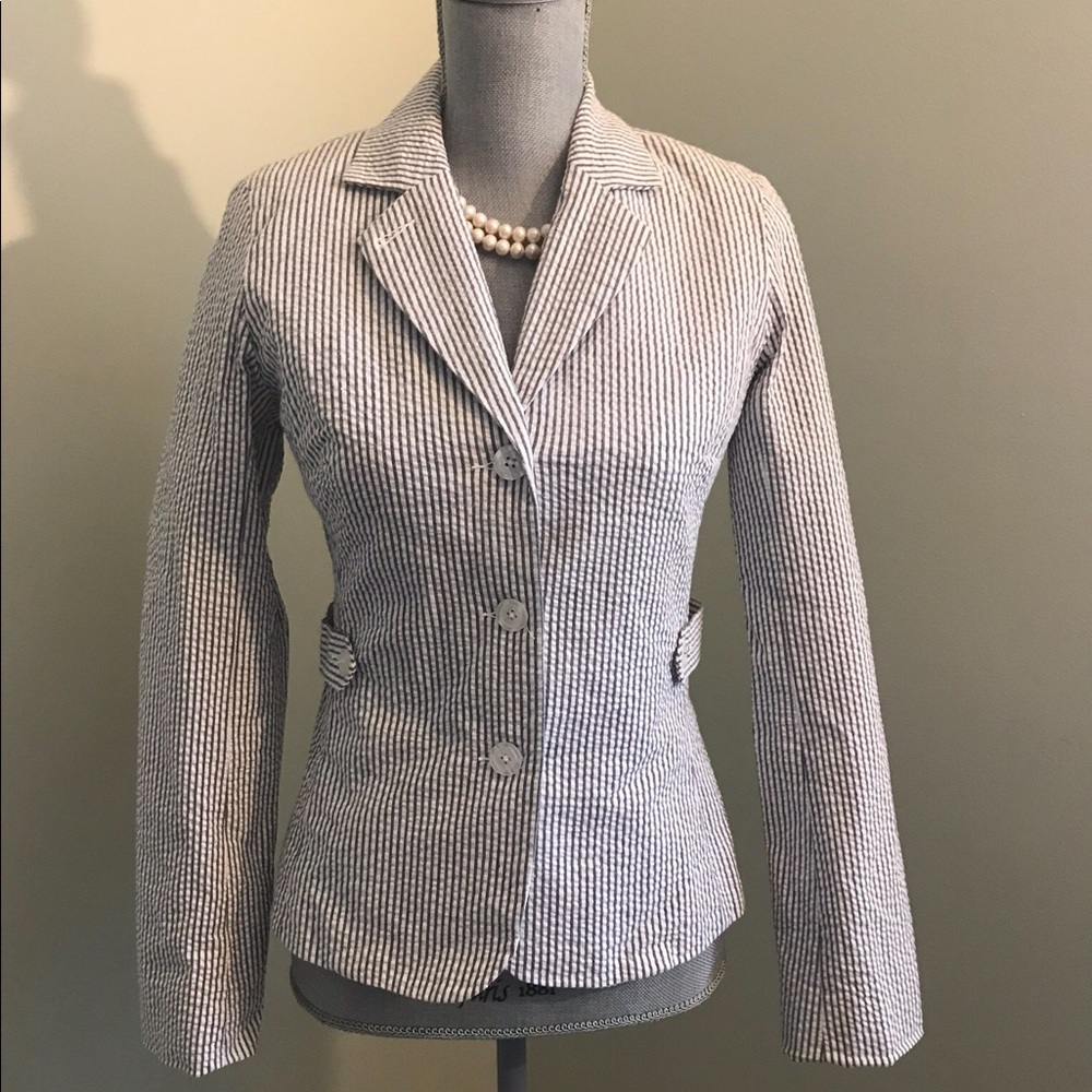 Grey/White Seersucker Blazer